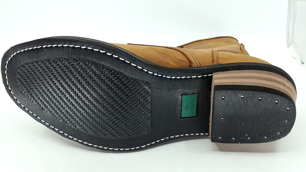 Ad Tec 9in Men's Packer Work Boots, Brown Leather, Non-Slip Sole, 10