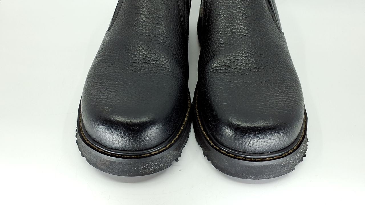 Dr. Scholl's Shoes Men's Winder II Slip Resistant Work Loafer,Black Leather,8.5