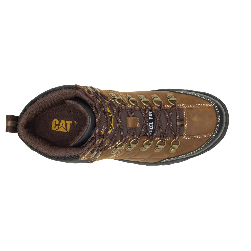 Cat Footwear Men's Threshold Waterproof Steel Toe, Real Brown, 8.5