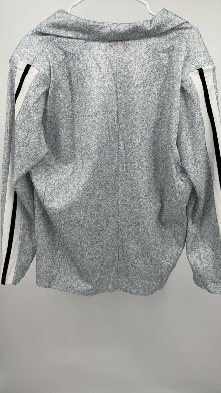 Full Size Contrast Lapel Collar Top and Pants Set