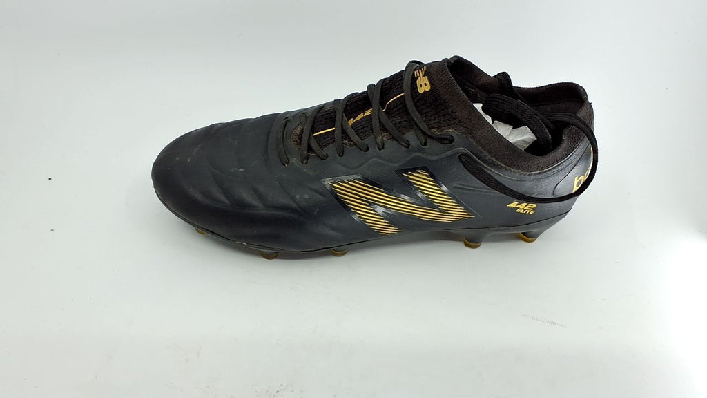 New Balance Men's 442 Elite FG V2 Soccer Shoe, Black/Gold Metallic, 8