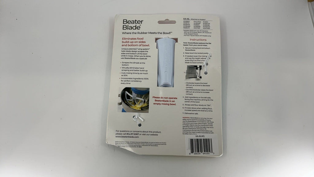 Aqua Beater Blade for KitchenAid 6 & 7 Qt Stand Mixers, KA-6LAQ