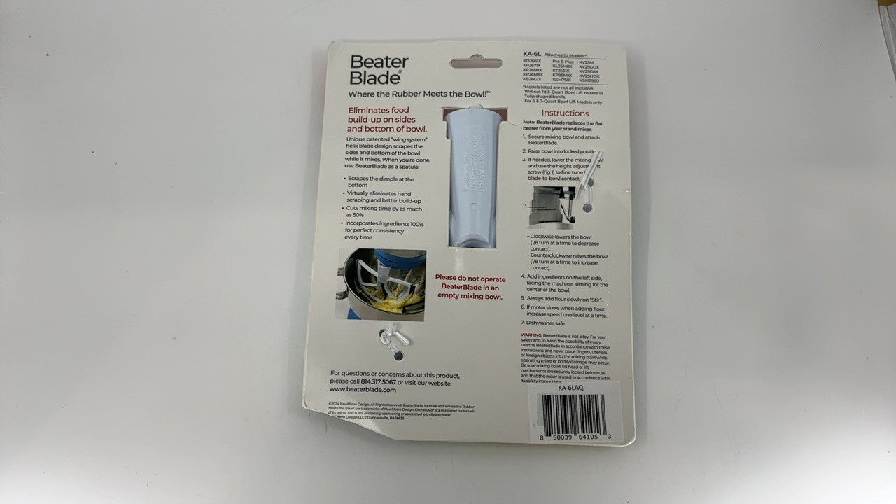 Aqua Beater Blade for KitchenAid 6 & 7 Qt Stand Mixers, KA-6LAQ