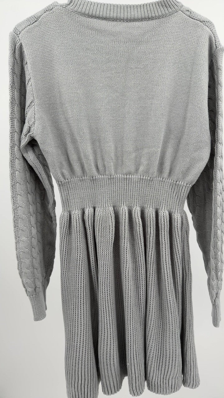 Cable Knit Long Sleeve Sweater Dress