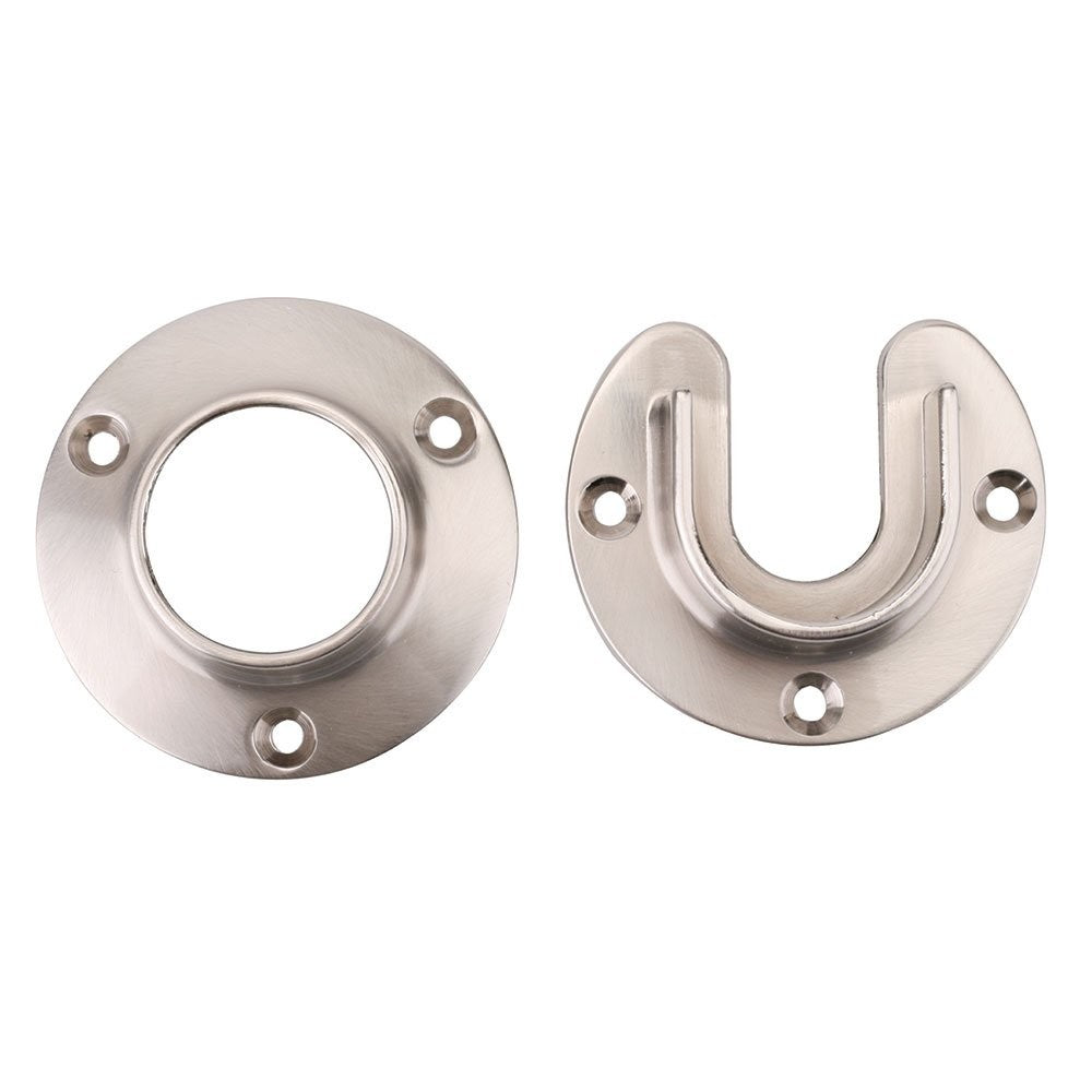 Closet Pro HD CD-0010-BN Heavy Duty Closet Pole Sockets, Brushed Nickel
