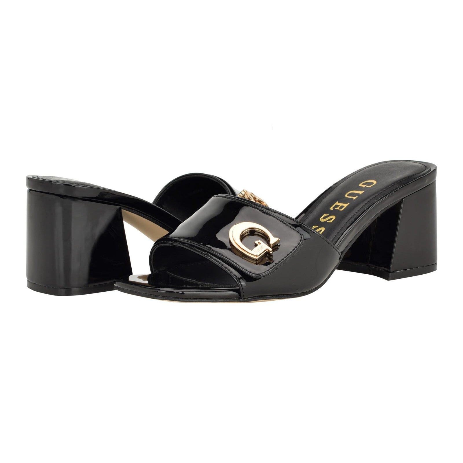 GUESS Women's GALLAI Heeled Sandal, Black 002, 6M