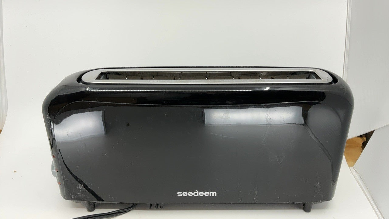 2 Slice Toaster, 10" Long Slot, Black, Cancel/Reheat/Defrost Function