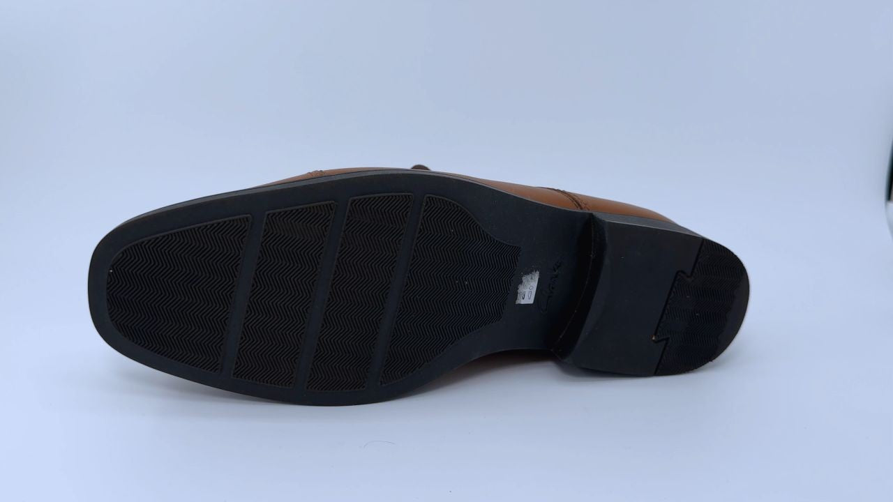 Clarks Men's Tilden Cap, Dark Tan Leather, 10.5M