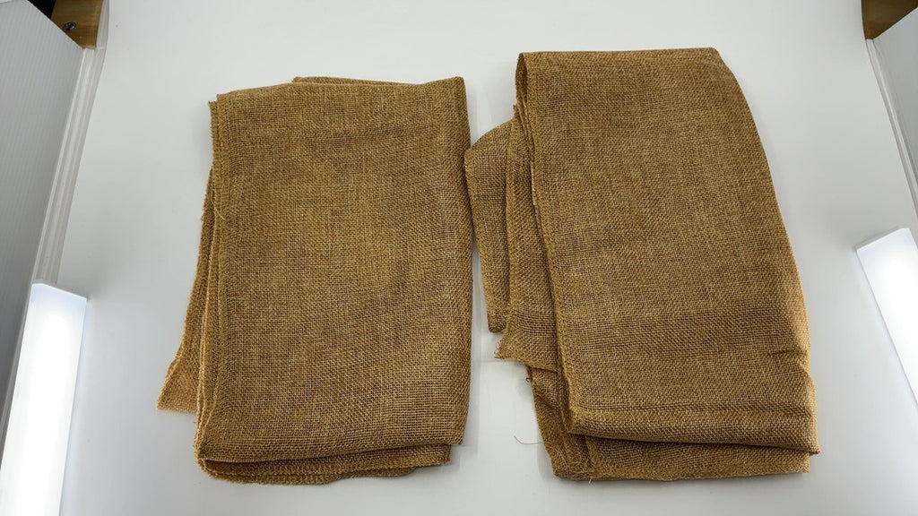 Rustic Khaki Burlap Table Runners 2 Pack 12x84 In for Weddings & Events