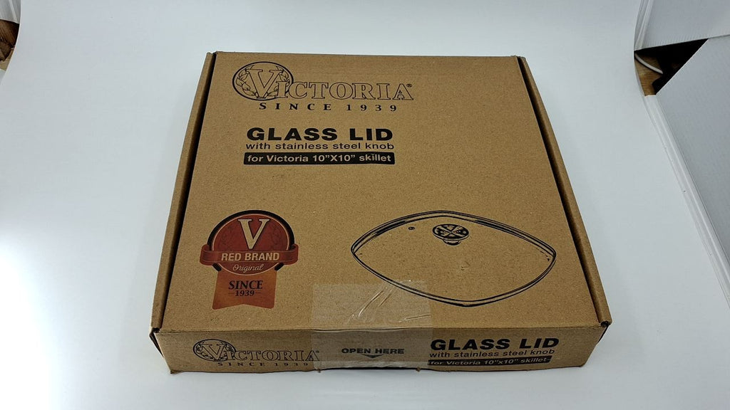 10-Inch Square Skillet Glass Lid, Fits Victoria 9.7-Inch Diameter