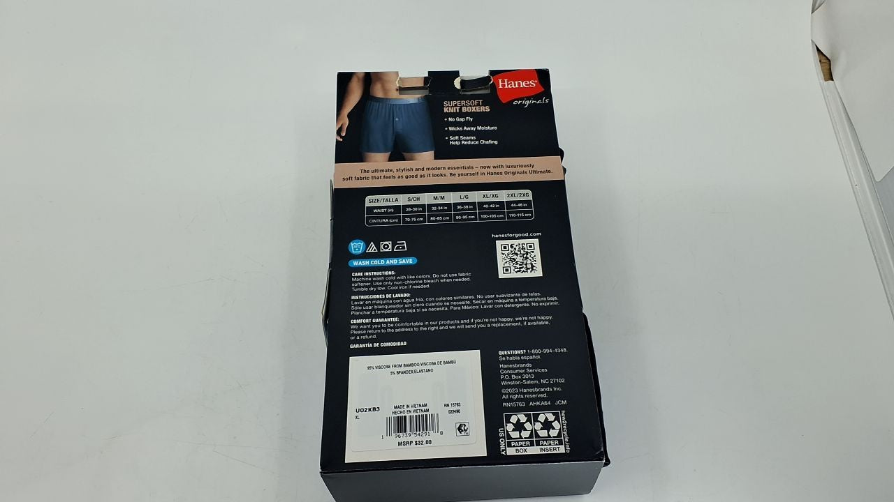 Hanes Men's Boxers, 3-Pack, SuperSoft Viscose, Modern Fit, X-Large