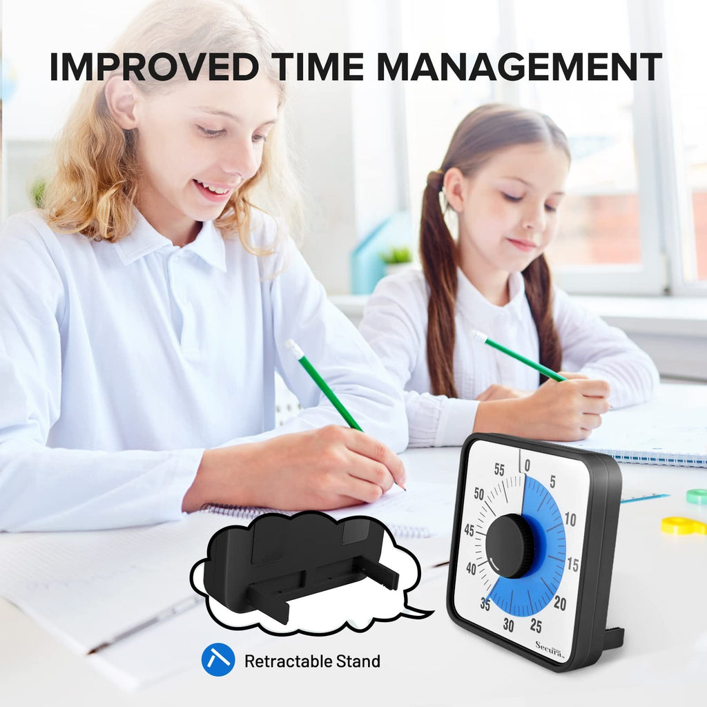 Oversize 7.5 In Countdown Timer, Visual Timer for Kids & Adults, Navy Blue