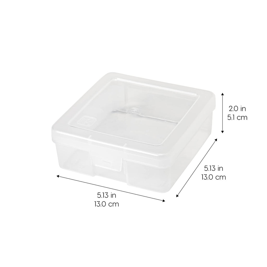 10-Pack Clear Plastic Storage Box Organizer w/ Snap Lid - Small