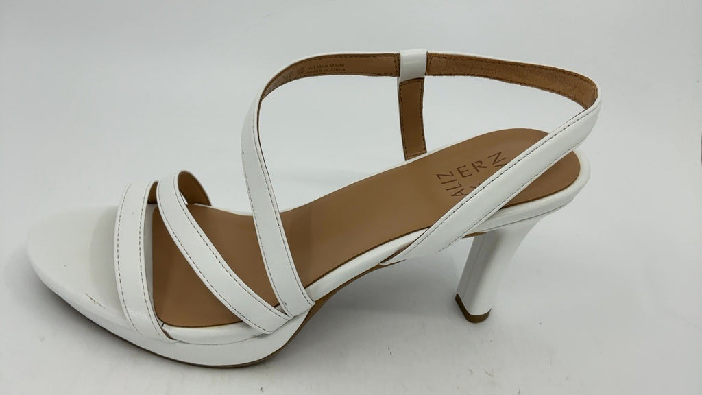 Naturalizer Womens Brenta Heeled Sandal White 10 M