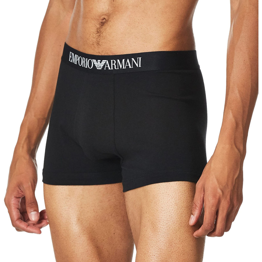 Emporio Armani Men's Cotton Stretch Boxer Brief, Black, Small