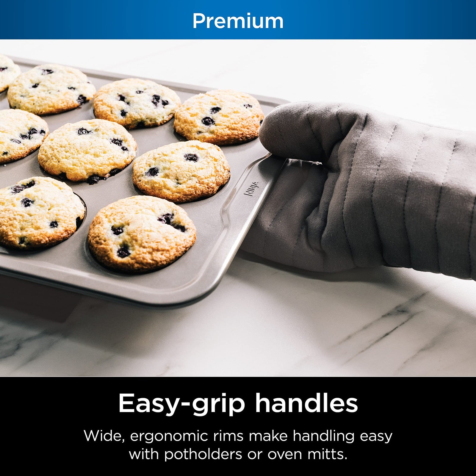 12 Cup Nonstick Muffin Pan, Ninja Foodi NeverStick, Oven Safe 500°F