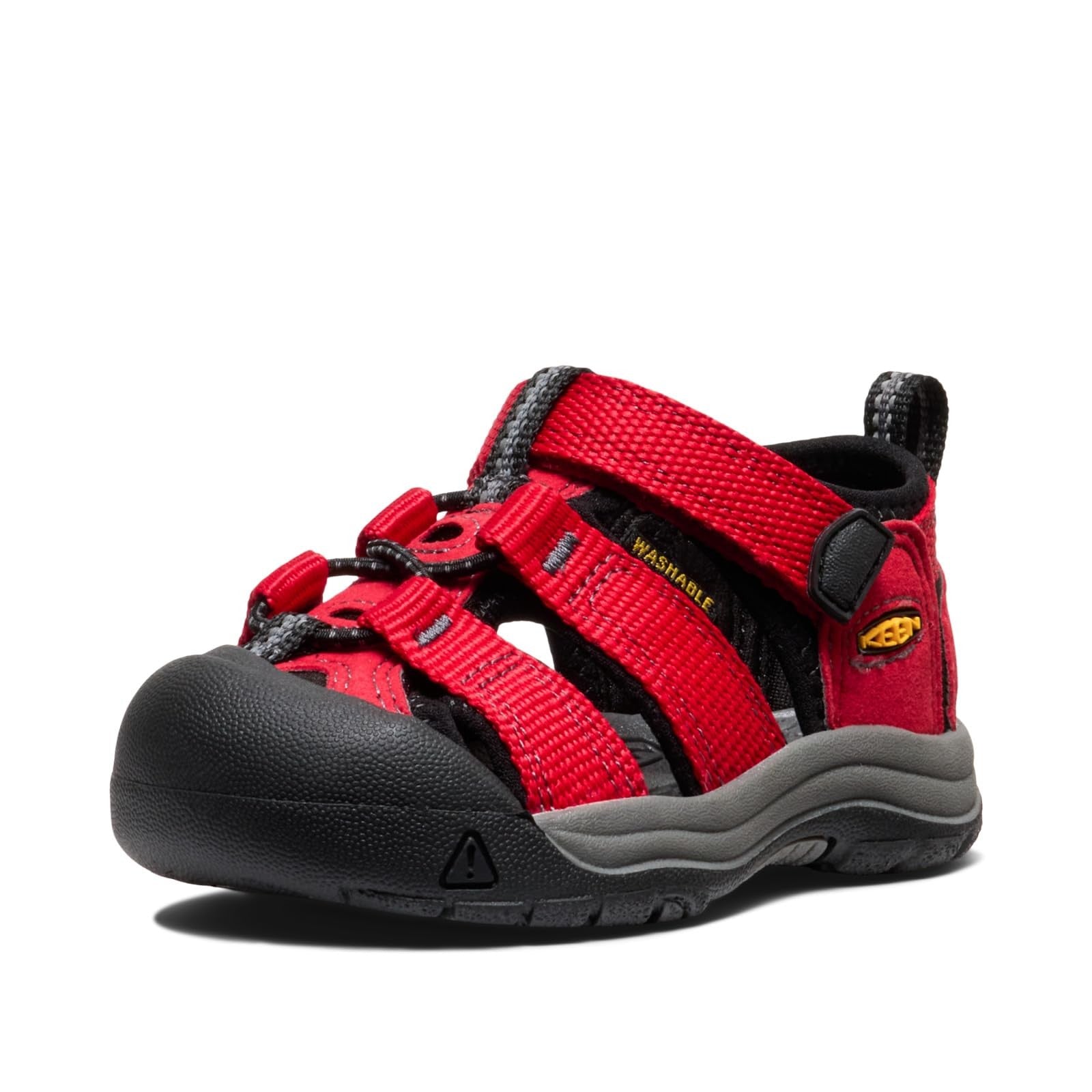 KEEN Kids Closed Toe Water Sandals, Ribbon Red/Gargoyle, Big Kid 7