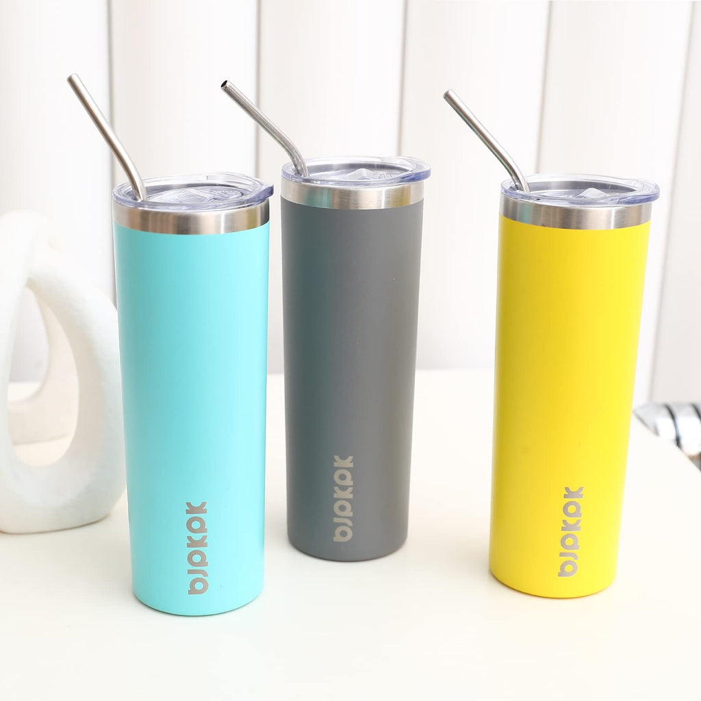 Skinny 20 oz Tumbler w/ Lid - Stainless Steel Insulated Coffee Cup