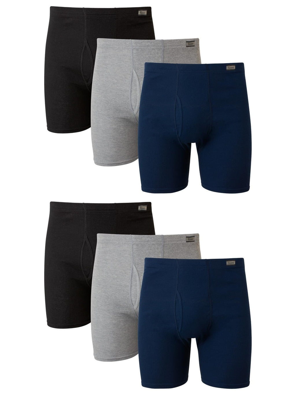 Hanes Tagless Boxer Briefs 6 Pack, ComfortSoft Waistband, 3X-Large