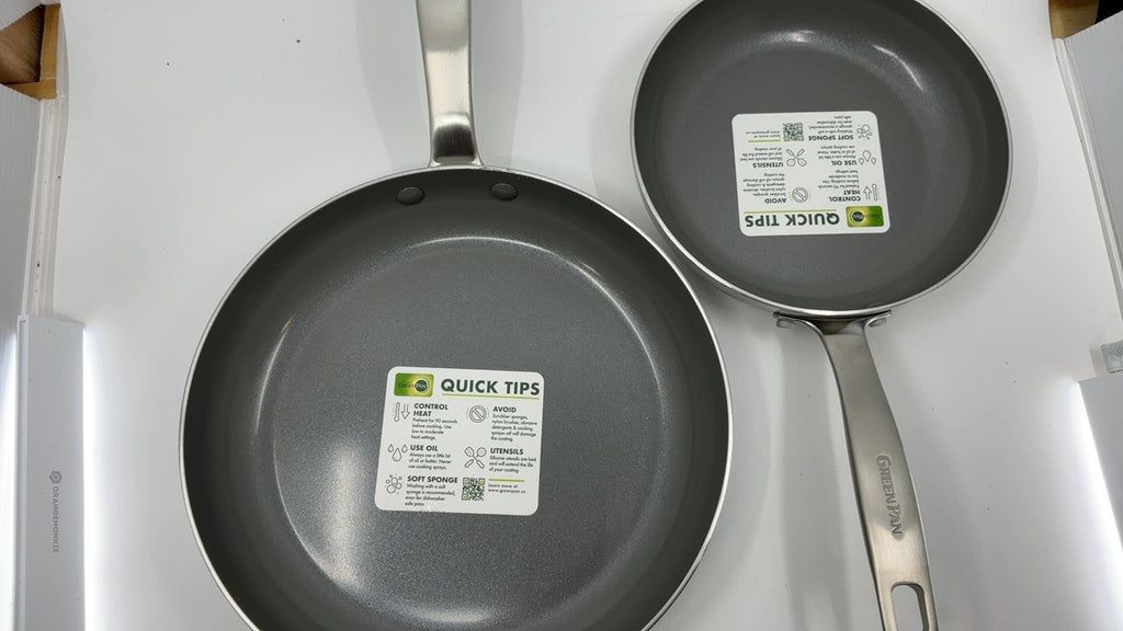 GreenPan Chatham 8" & 10" Frying Pan Set, Tri-Ply Stainless Steel, Silver