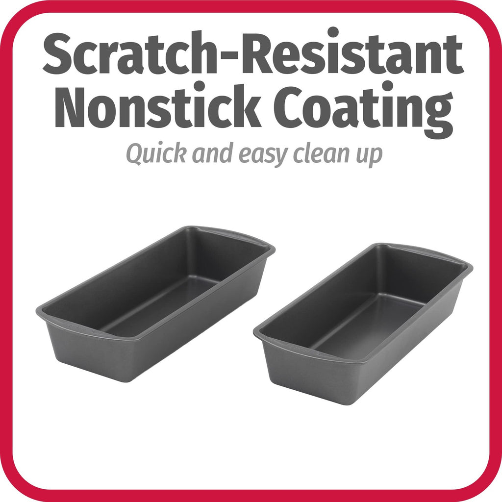 Even Heat Nonstick Steel Loaf Pans, 13 x 5 in, Gray, Set of 2