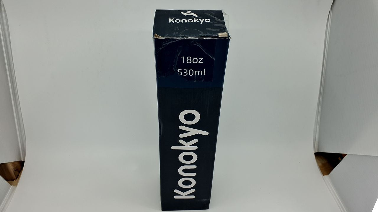 18 Oz Insulated Water Bottle Stainless Steel Light Blue w/ 3 Lids