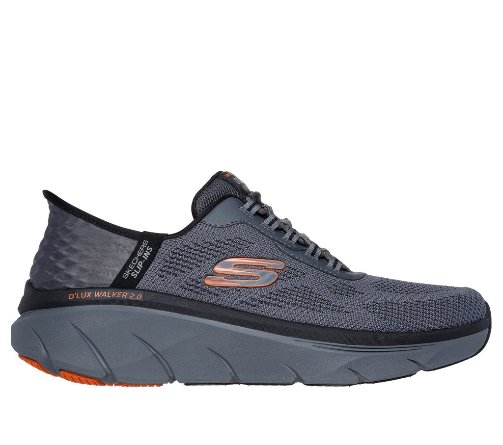 Men's Skechers D'Lux Walker 2.0 Hands-Free Sneaker 12 X-Wide Charcoal/Orange
