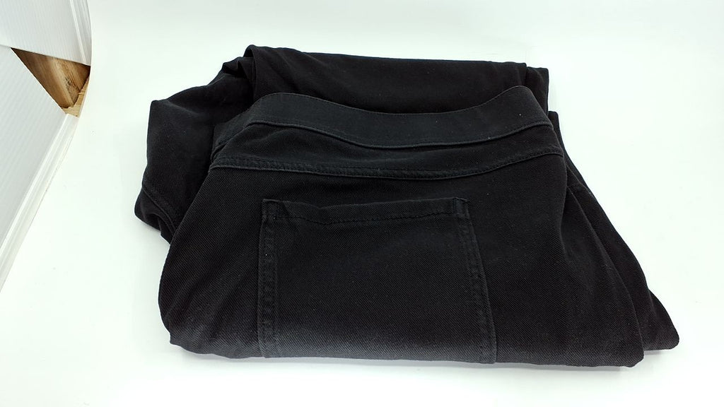 No nonsense Women's Plus Classic Denim Capri Leggings with Pockets, Black, 3X