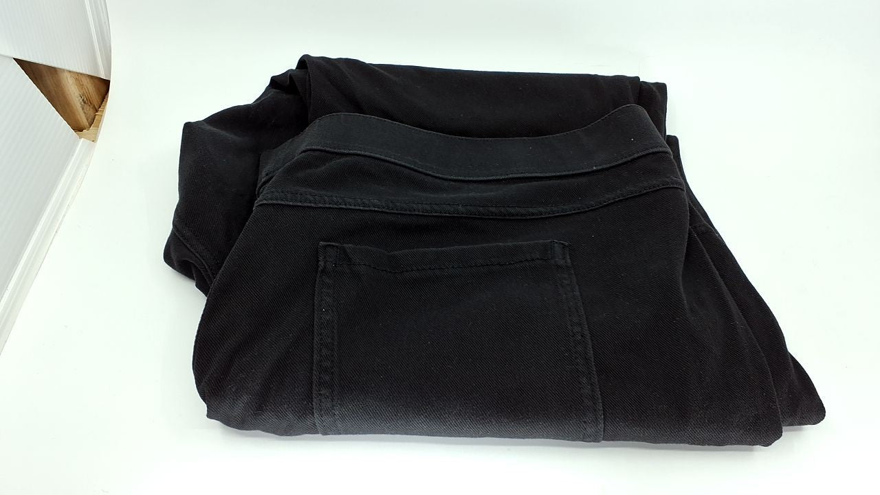 No nonsense Women's Plus Classic Denim Capri Leggings with Pockets, Black, 3X