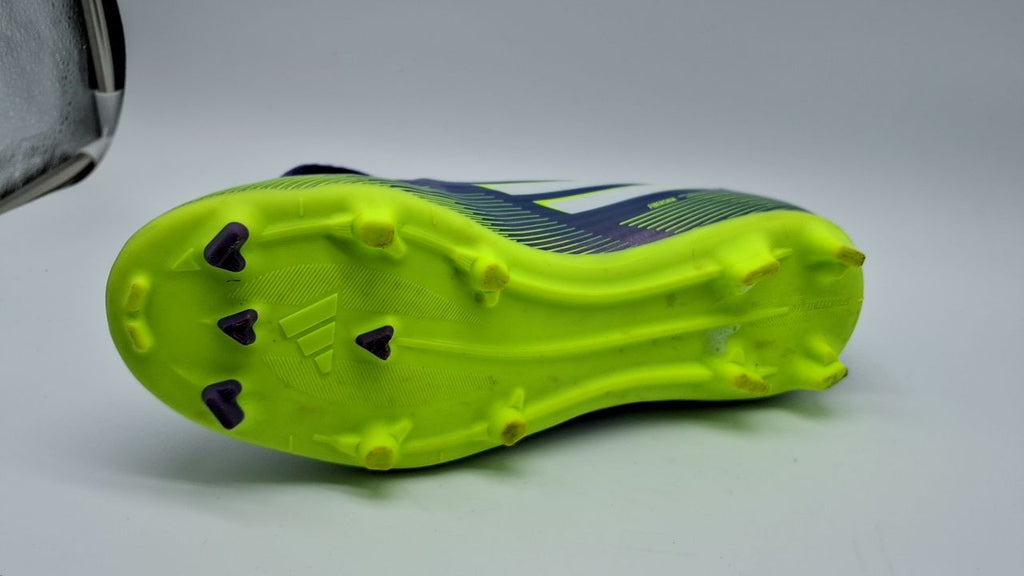 adidas F50 League Firm Ground Soccer Shoes, Purple Rush/White, 6 Big Kid