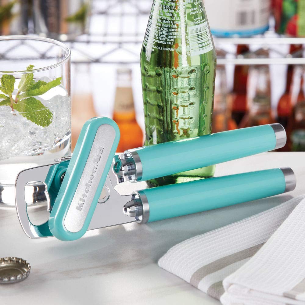 KitchenAid Classic Can & Bottle Opener, Aqua Sky, Ergonomic Handles
