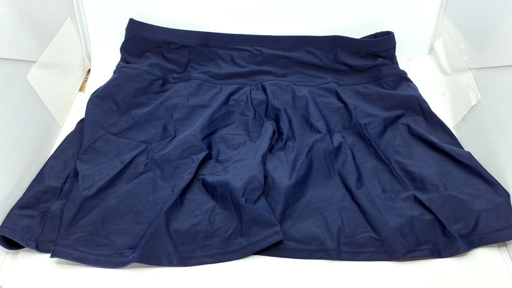 Yonique Women's Swim Skirt Navy Blue 20 Plus Mid Waist Swim Bottoms