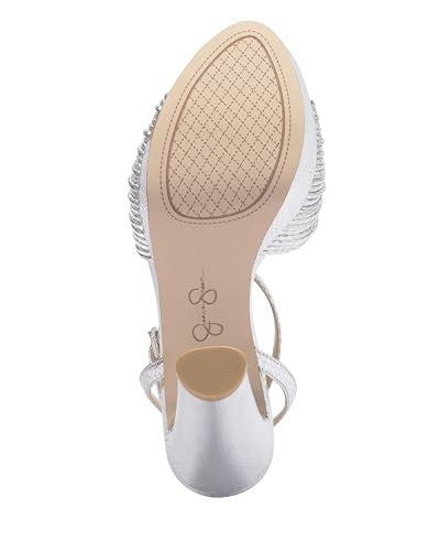 Jessica Simpson Women's Immie Platform Sandal Heeled, Silver, 8