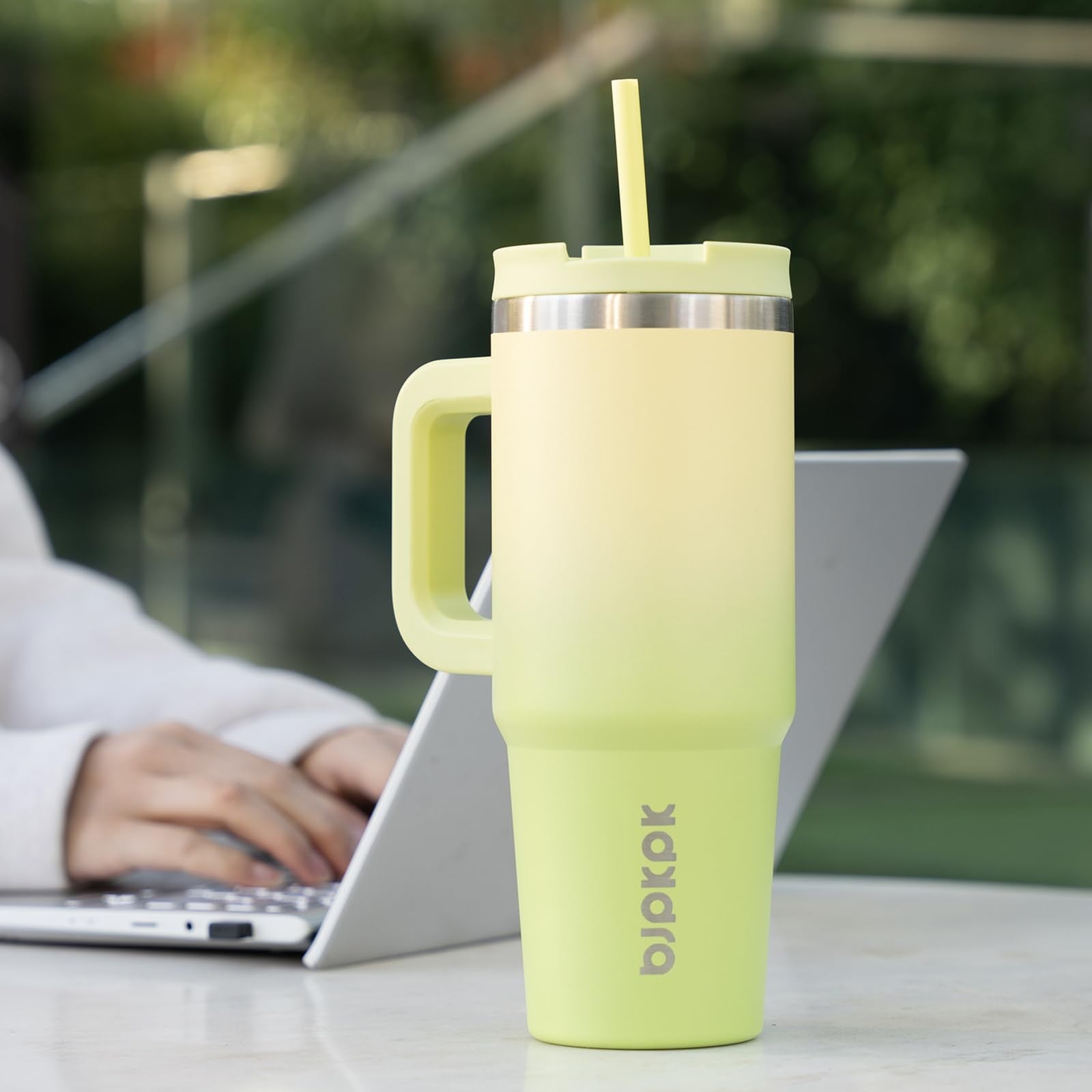 30oz Double Wall Insulated Tumbler w/ Handle - Stainless Steel, Blue