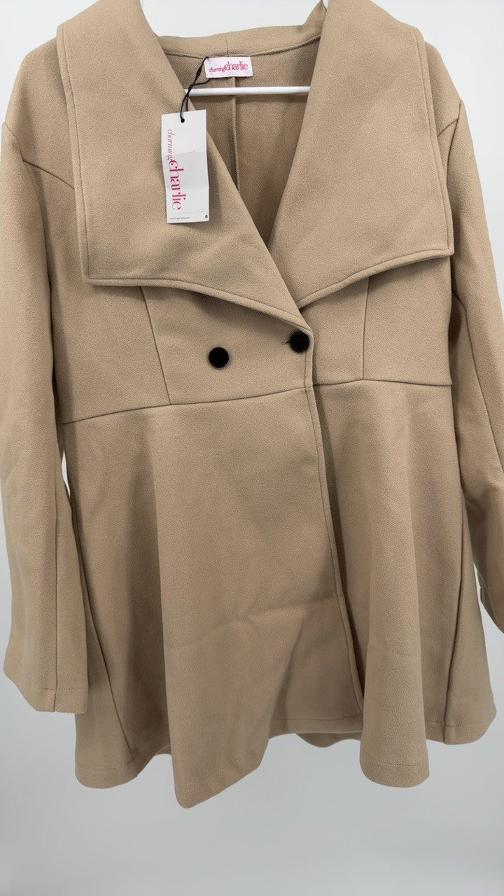 Collared Neck Button Up Long Sleeve Coat