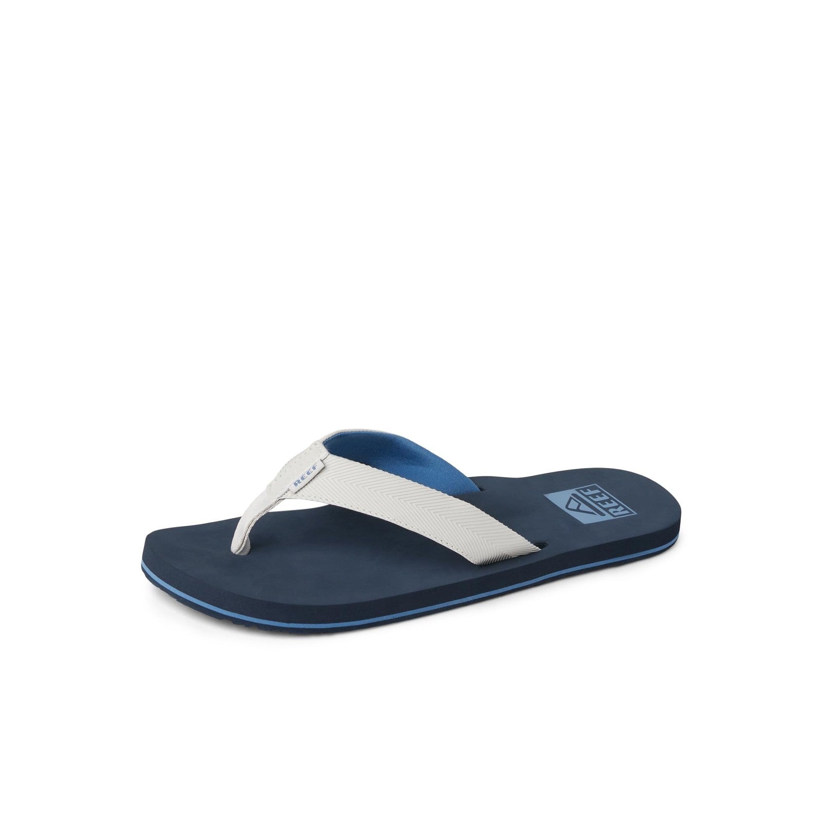 Reef Twinpin Mens Flip Flops 12 Grey/Navy Water Friendly Cushion Footbed