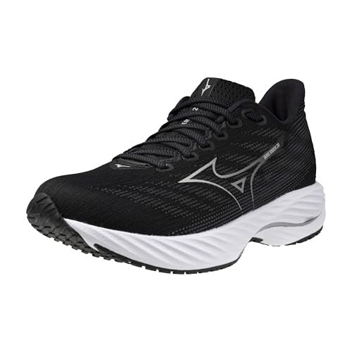 Mizuno Women's Wave Rider 28 D Running Shoe, Black-Harbor Mist, 10 Wide
