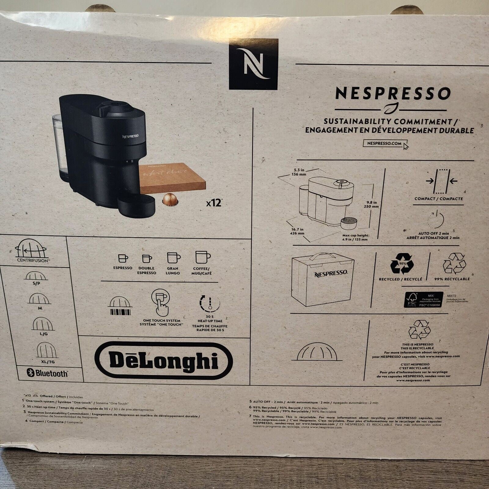 De'Longhi Nespresso Vertuo Pop by De'Longhi Black