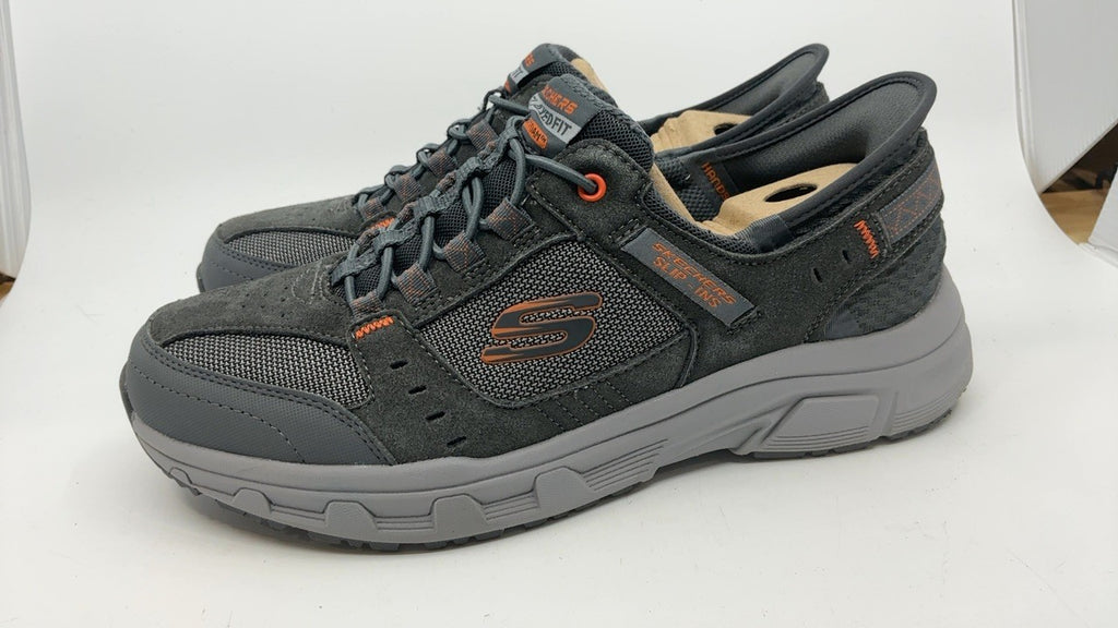 Men's Skechers Oak Canyon Hands Free Slip-in Sneakers 9.5 Gray/Orange