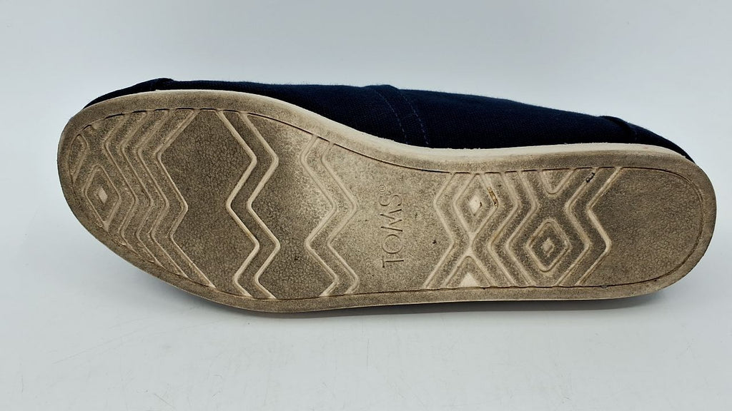 TOMS Men's Alpargata Loafer Flat, Blue Recycled Cotton Canvas, 9