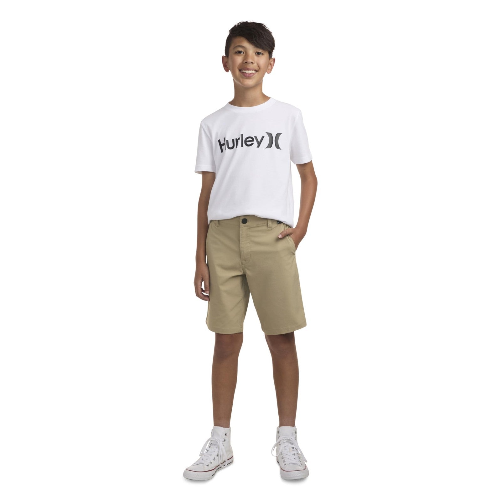 Hurley Boys' Dri-FIT Walk Shorts, Khaki, 12