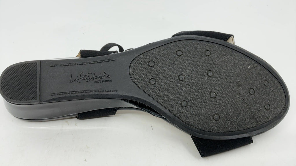 LifeStride Womens Yolo Sandal Black 10 W