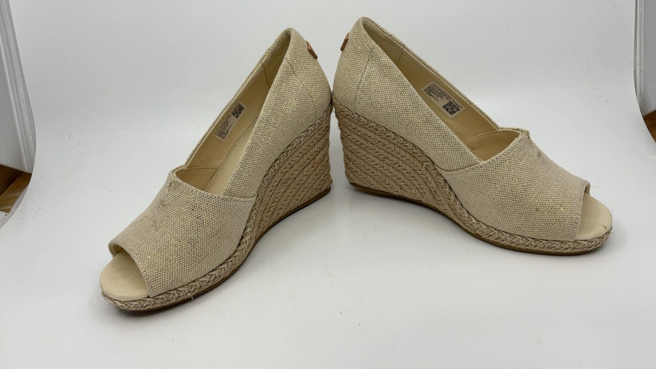 TOMS Women's Michelle Wedge Sandal, Dark Natural, 6