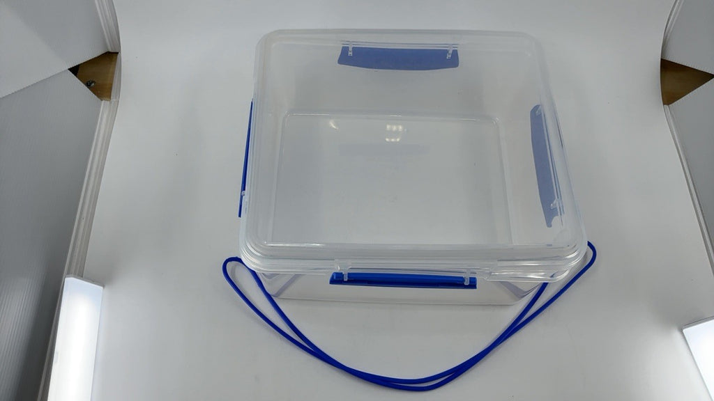 5L Sistema KLIP IT Food Storage Container, Stackable, Clear w/ Blue Clips