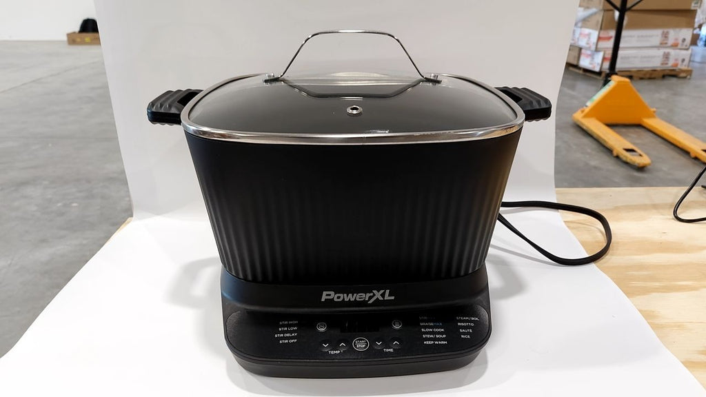 PowerXL StirMax 7.5QT Digital Multi-Cooker w/ 9 Cooking Pre-Sets, Black
