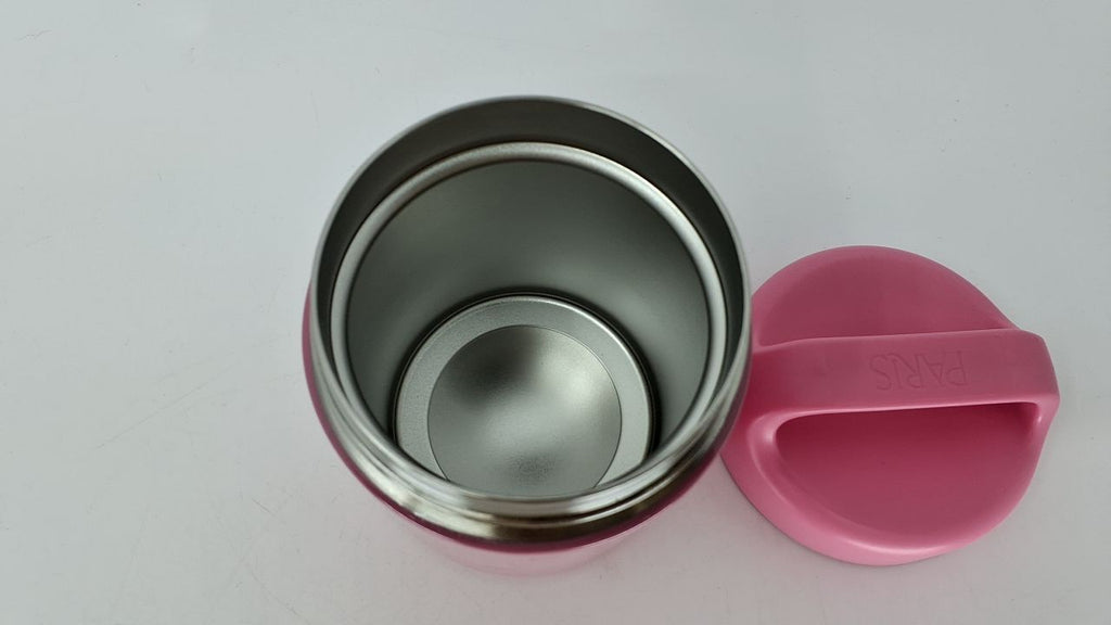 Insulated 12-Ounce Food Jar Pink Hearts, Double Wall Stainless Steel