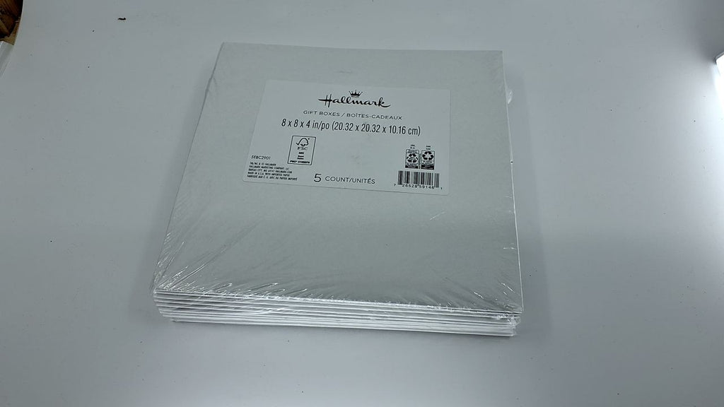 5-Pack 8" White Gift Boxes w/ Lids for Christmas & Birthdays