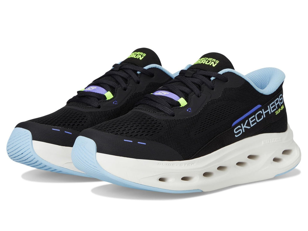 Skechers Women's Max Cushioning Slip-Ins Sneaker Black/Blue Size 9.5
