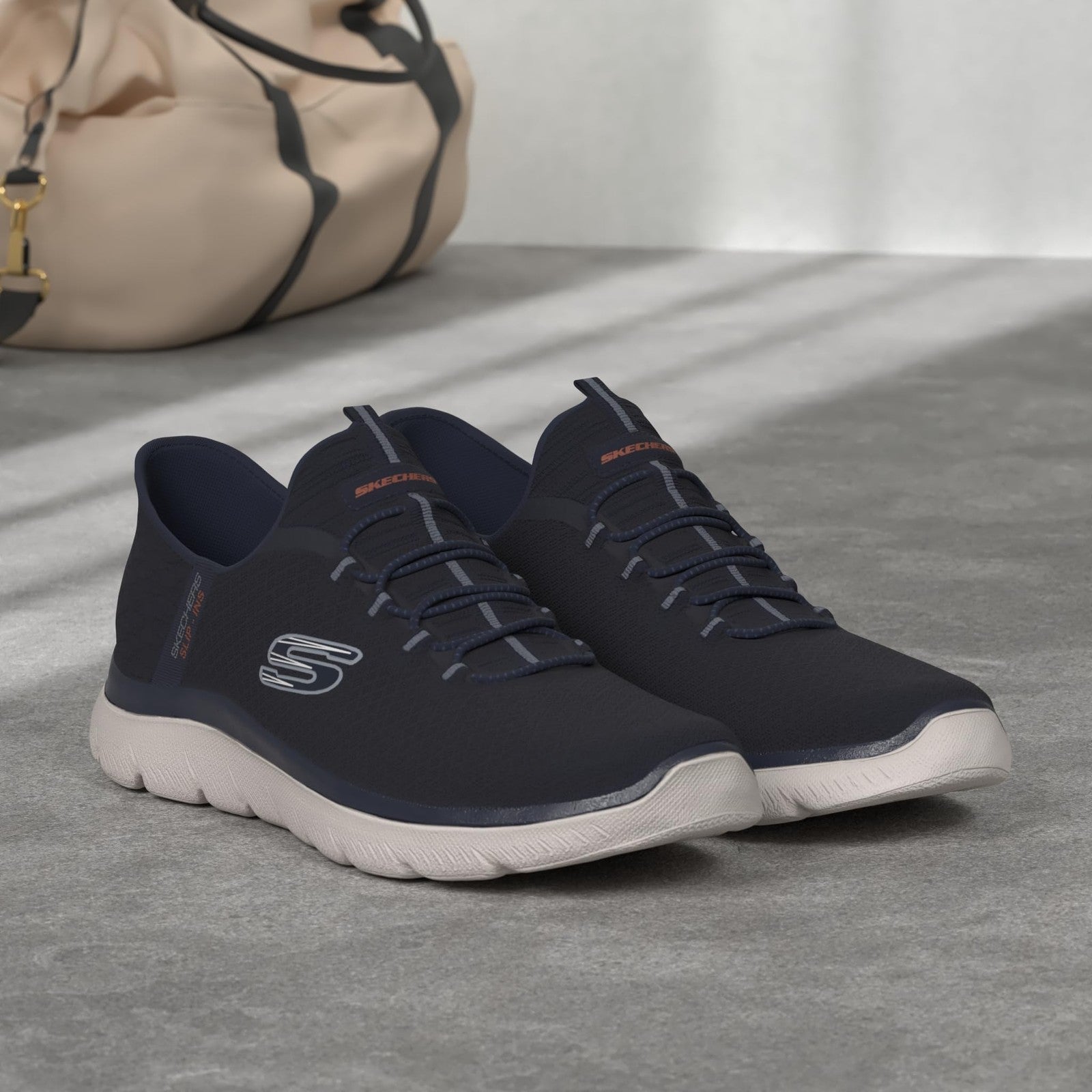 Skechers Men's Summits High Range Hands Free Slip-in Sneaker, Navy, 12 Wide