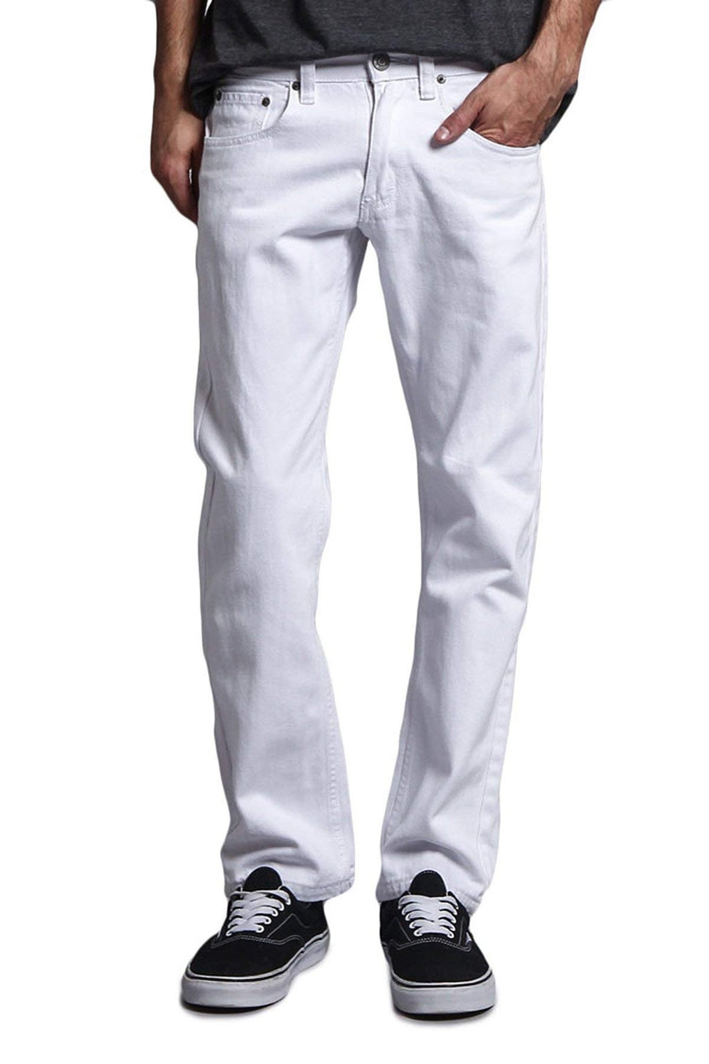 VICTORIOUS Men's Slim Fit Colored Jeans GS21 - White - 38/30